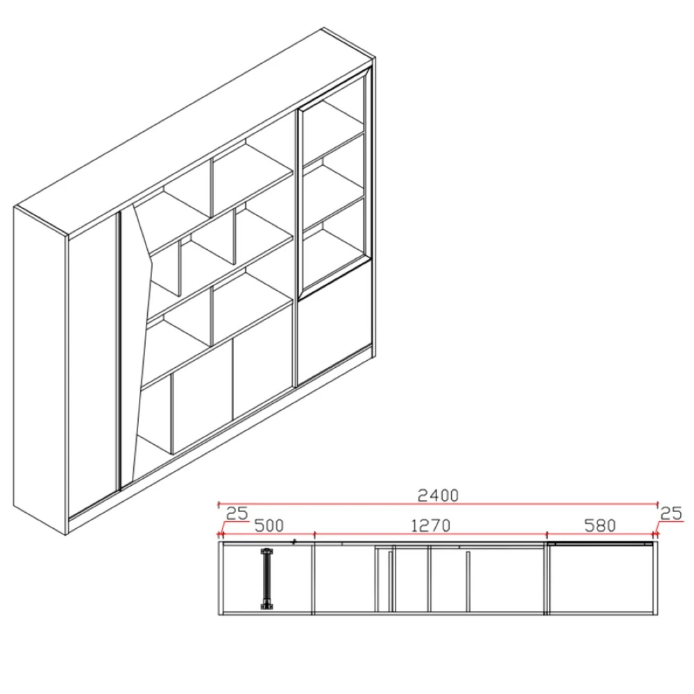 Premium Back Storage with Cabinets Inside
